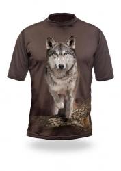 HILLMAN Wolf Runs 3D T-Shirt Oak - triko